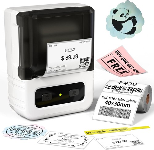 Itari Label Maker with Tape, M102 Bluetooth Sticker Maker, Portable Barcode Labe - 第 1/7 張圖片
