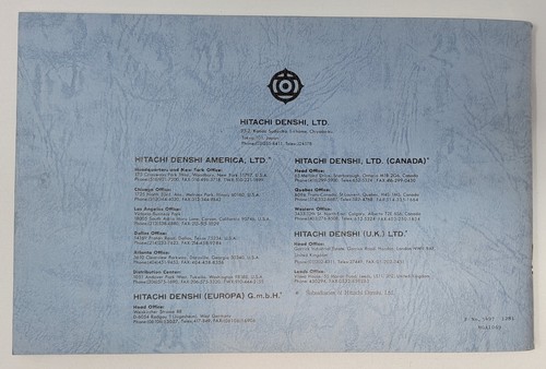 Hitachi Oscilloscope 100MHz Model V-1100A w/Manual Japan Works Needs Calibration - Picture 12 of 12