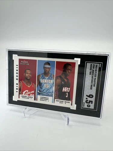 2003 Fleer Tradition Rookie Trio LeBron James Melo Wade - SGC 9.5 MT+