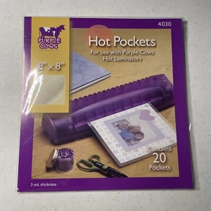 Purple Cow For Use With Purple Cow Hot Laminators 8x8 sheets 20 Sheets 3mil