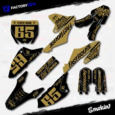 Black Gold Smokin Camo Graphics Kit fits 18-24 Yamaha YZ65 YZ 65 Decals Sticker