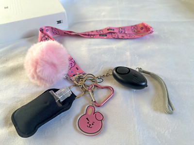 BTS BT21 Cooky Set Bangtan Boys Band Jungkook Korean Pink Black Safety Keychain