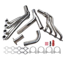 Stainless  Long Tube Exhaust Header+Y Pipe Fit 99-06 Chevy GMC GMT800 4.8 5.3
