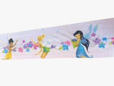 17" 82" Disney Fairies Window Valance Purple W/ Flowers Tinker Bell