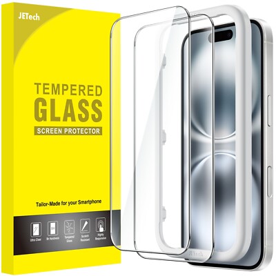 JETech Screen Protector for iPhone 16 / 16 Plus / 16 Pro / 16 Pro Max, 2-Pack