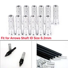 Aluminum Arrow Inserts ID6.2mm Carbon Fiberglass Archery Bow Shooting DIY Shaft