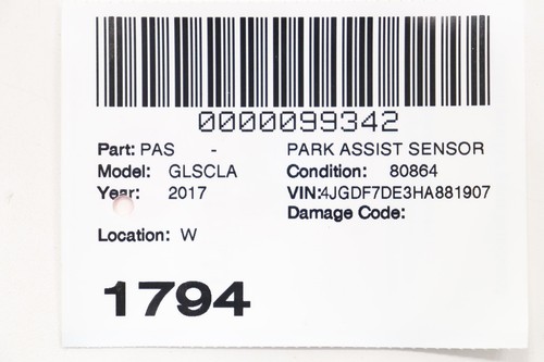 2017 - 2019 MERCEDES GLS550 X166 FRONT PARKING AID SENSOR OEM A0009055504 - Picture 10 of 10