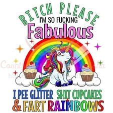 Sublimation Print Unicorn Rainbow Ready to Press Heat Transfer