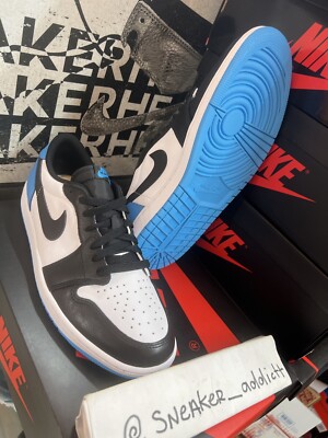 Nike Jordan 1 Retro Low Black Dark Powder Blue CZ0790-104 Men Size 10.5 CZ0790-104 Nike Air Jordan 1 Low OG Black and Dark Powder  main image 2