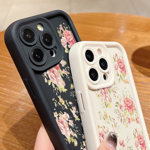 For iPhone 16 15 14 Pro Max 13 12 11 Shockproof Matte Rose Flower TPU Case Cover - Picture 6 of 20