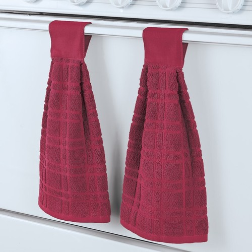 Set of 2 Hanging Kitchen Dish Hand Towel Hang on Oven Kitchen Decor ~ 5 COLORS - Picture 10 of 13