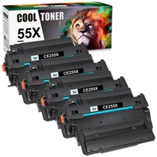 4PK CE255X 55X Toner Cartridge For HP LaserJet P3015n P3015dn P3015x Printer