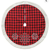 Red And Black Buffalo Plaid Tree Skirt, Placemats And NOEL decor