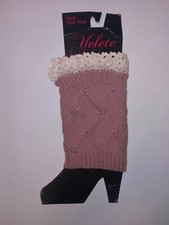 Yelete One Size Coral Pointelle Knit Warm Leg Warmers Boot Cuffs NWT