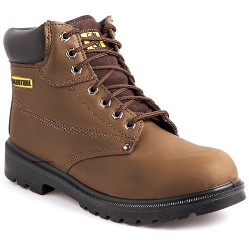 MENS LEATHER LIGHTWEIGHT SAFETY STEEL TOE CAP WORK ANKLE BOOTS SHOE TRAINER SIZE - Picture 2 of 5