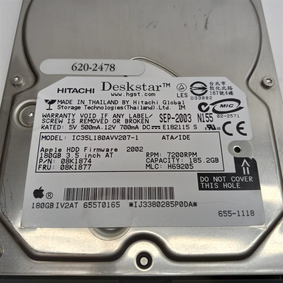 Hitachi Apple Xserve 4*IC35L180AVV207-1 180GB 6*HDS722525VLAT80 250GB HDD LOT 10 - Image 4 of 4