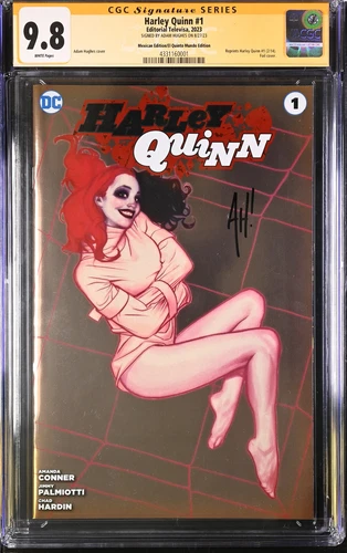Harley Quinn #1 CGC 9.8 SS foil Signed by Adam Hughes Mexican La Mole