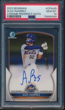 PSA 10 ALEX RAMIREZ AUTO 2023 Bowman Chrome Prospects NY METS Rookie RC GEM MINT