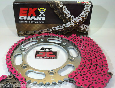 Pink CBR250R 2011-13 EK Japan X-Ring Chain and Sprockets Kit OEM