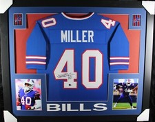 VON MILLER Signed/Autographed Custom Jersey in 35x43 Frame - Beckett/BAS