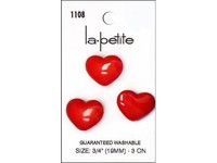 Lapetite Buttons 3/4shank Heart Red 3pc on sale Lapetite Buttons 3/4shank Heart Red 3pc on sale