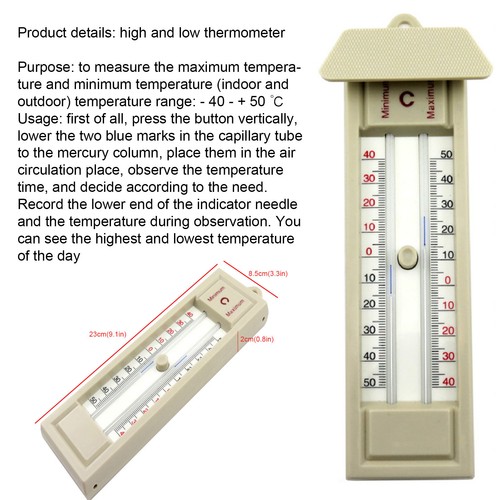 Greenhouse Thermometer Cold Storage High And Low Thermometer - Picture 3 of 9