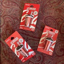 LIP SMACKER Lot of 3 Coca-Cola Cup Shaped Lip Balms Made in USA NEW