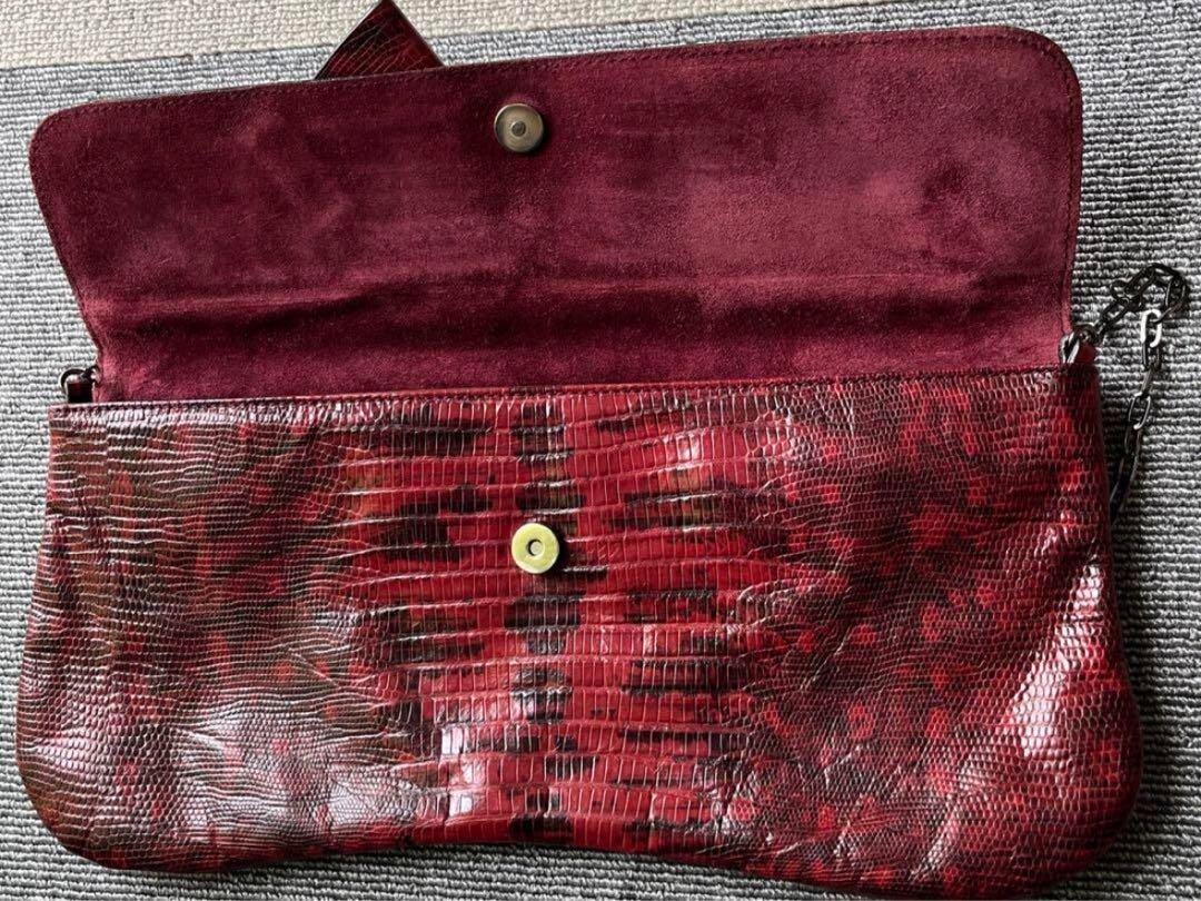 MIU MIU 90s Archive Red Leather Shoulder Bag Chain Shoulder