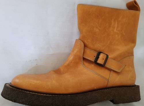 Maison Martin Margiela Paris Tan Leather Ankle Boots Shoes Size 40.5 Preloved - Picture 13 of 20