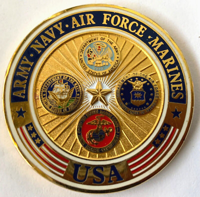 Challenge Coin - US Military - Army-Navy-Air Force-Marines