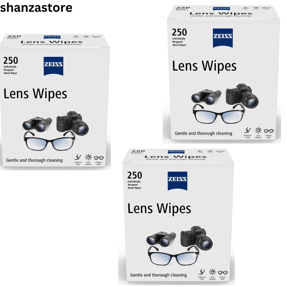 Zeiss Optical Moist Lens Cleaning Wipe Glasses Camera Phone Screen 1 to 750 Wipe