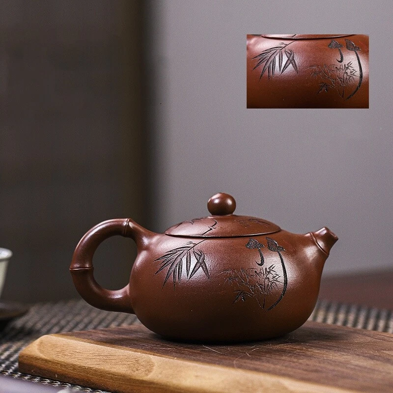 China Yixing Zisha Dicaoqing Clay Marked Tea Pot Original Ore Handmade Pot 8.8oz - Image 3 of 4