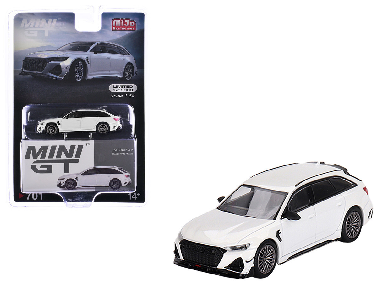 MINI GT Audi ABT RS6-R Glacier White 1/64 Diecast Model Car