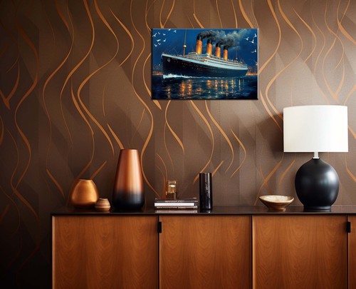 Pintura eterna del iceber del Titanic impresa en lienzo - decoración de pared vintage arte en el hogar - Imagen 5 de 8