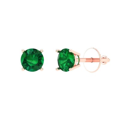 0,2 ct Rundschliff Solitär Ohrstecker Edelstein massiv Rotgold Ohrringe Push Back