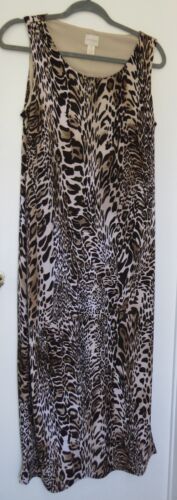Chico's Womens Sleeveless Maxi Sundress Dress Size 1 M (8) Animal Print #92