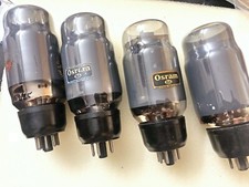 GEC/Osram KT66 6L6 verre fumé base noire plaque noire tasse getter assorti quad