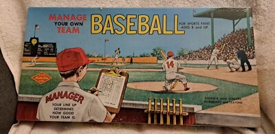 VTG  New Board Game Manage Your Own Team Baseball Line Up Sports Built-Rite #882