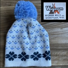 NOS Vintage 70 s Wigwam Acrylic Ski Beanie Cap Snow Winter Hat Deadstock Knit US