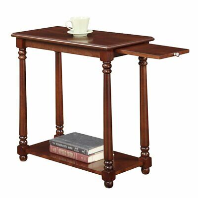 Pemberly Row Round End Table in Mahogany Wood Finish 