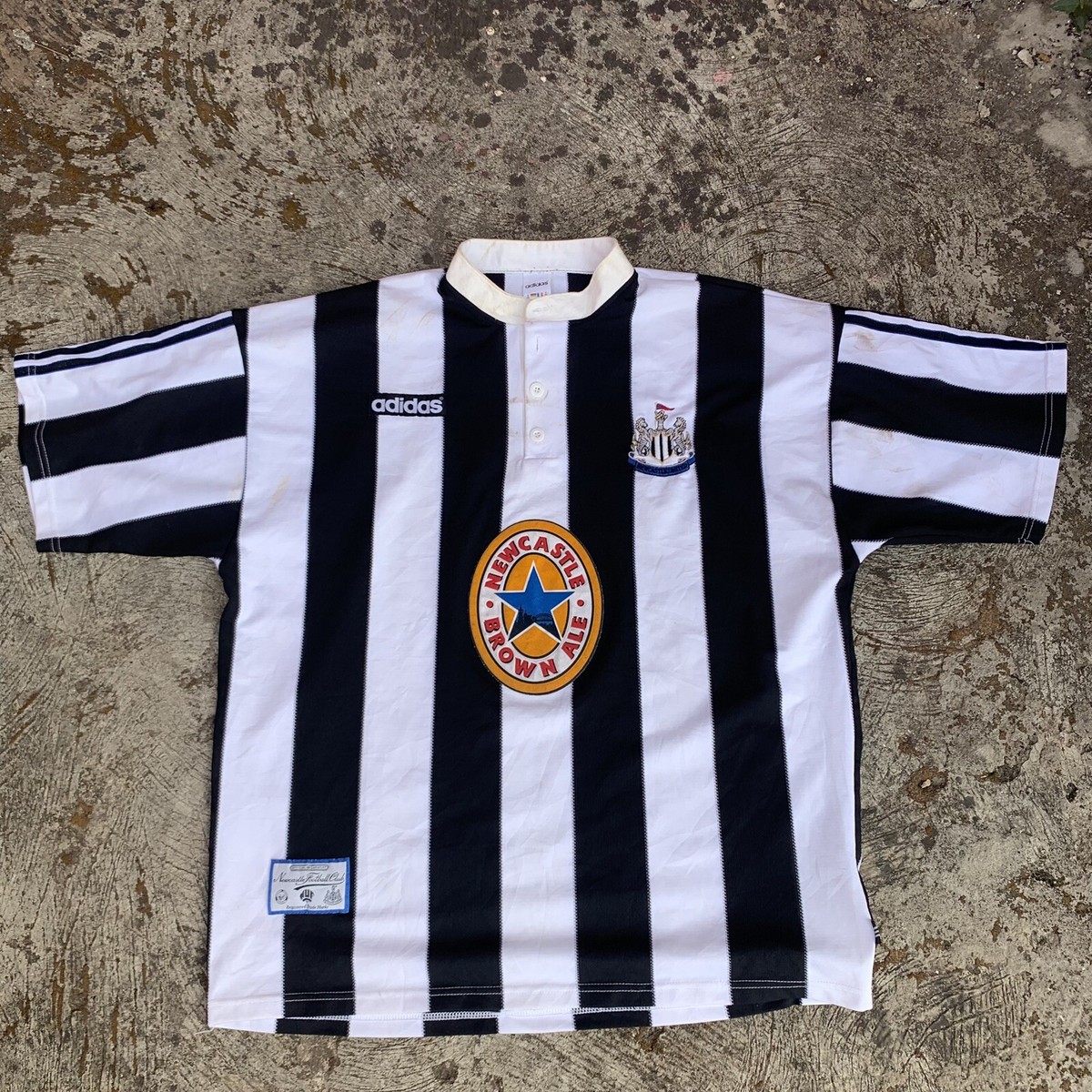 93/95 Newcastle united ユニフォーム ゲームシャツ 90s Newcastle United 1995-1996 'Ginola 14' Home Football Shirt