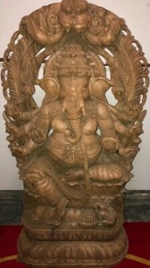 5 FEET PRICELESS PRECIOUS  GANESHA STATUE TEAKWOOD SPECTACULAR ONE OFA KIND RARE