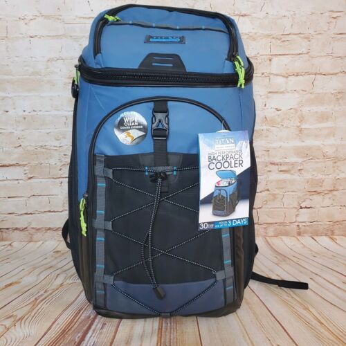 Titan by Arctic Zone Guide Series 30 Can Backpack Cooler, Blue (1739ILA18001)