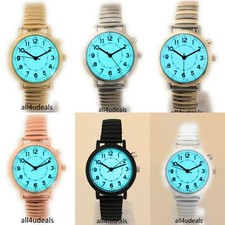Mens Ladies 32mm Light Up Night Light Stretch Elastic Band Fashion Watch