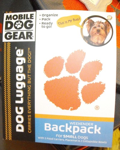 Clemson embroidered Weekender back pack Dog Bag, stores all your needs. - Picture 9 of 10