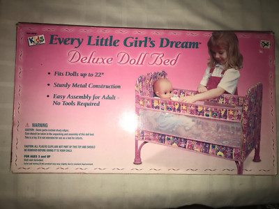 NOS 2000 KIDS ONLY! 98088 Deluxe BED CRIB for up to 22'' DOLL Child's Girl's TOY