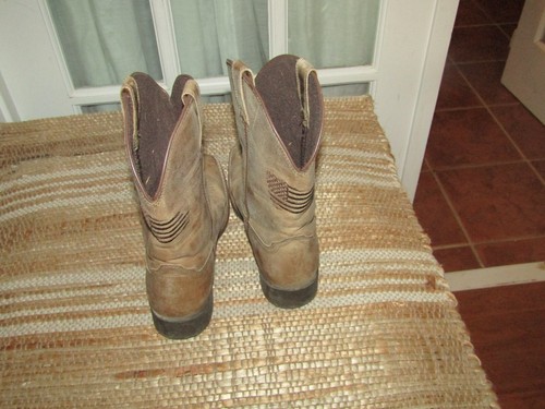 Ariat Boys' Homestead Patriot Youth Size 5 Western Roper Boot Broad Square Toe - Picture 3 of 11