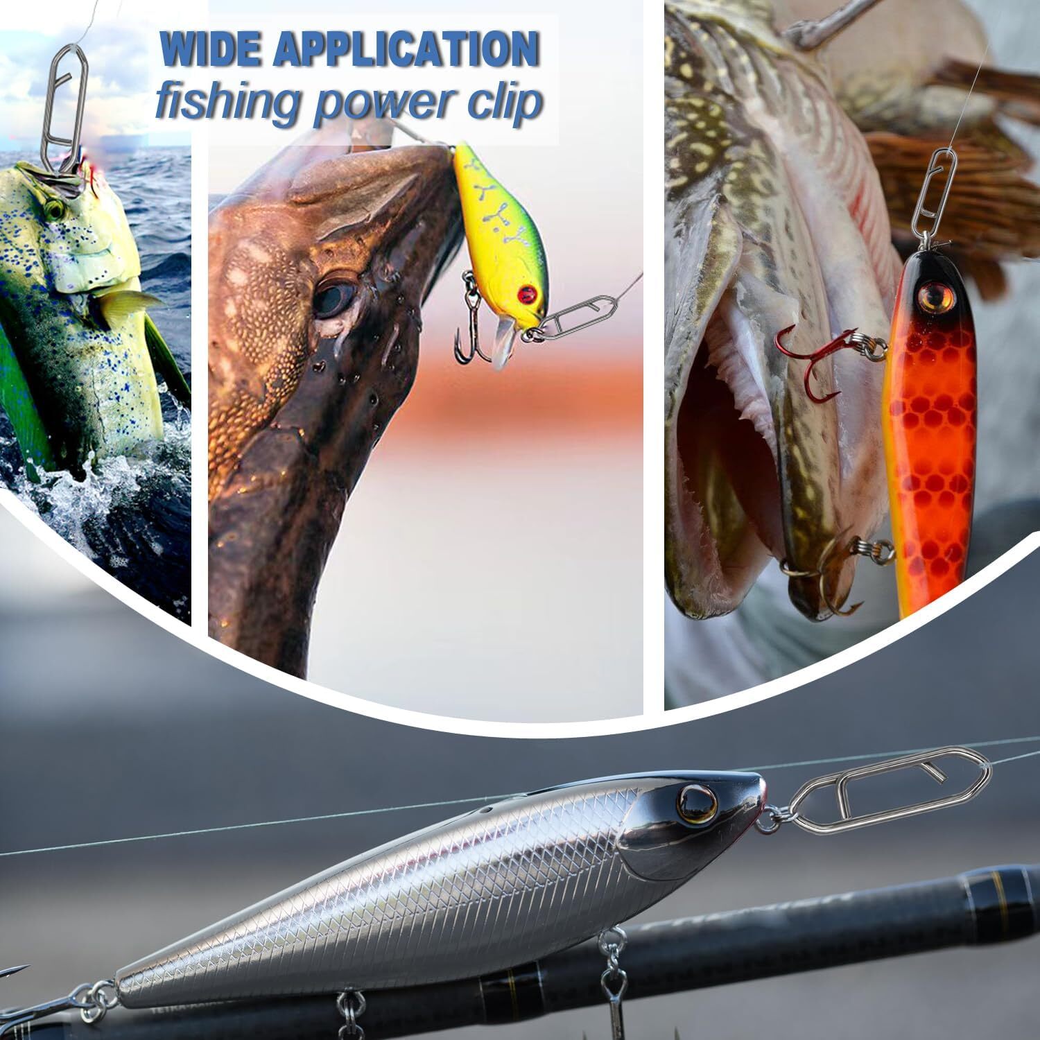 Fishing Power Clips, 200pcs Speed Clips for Lure Quick BLACK 