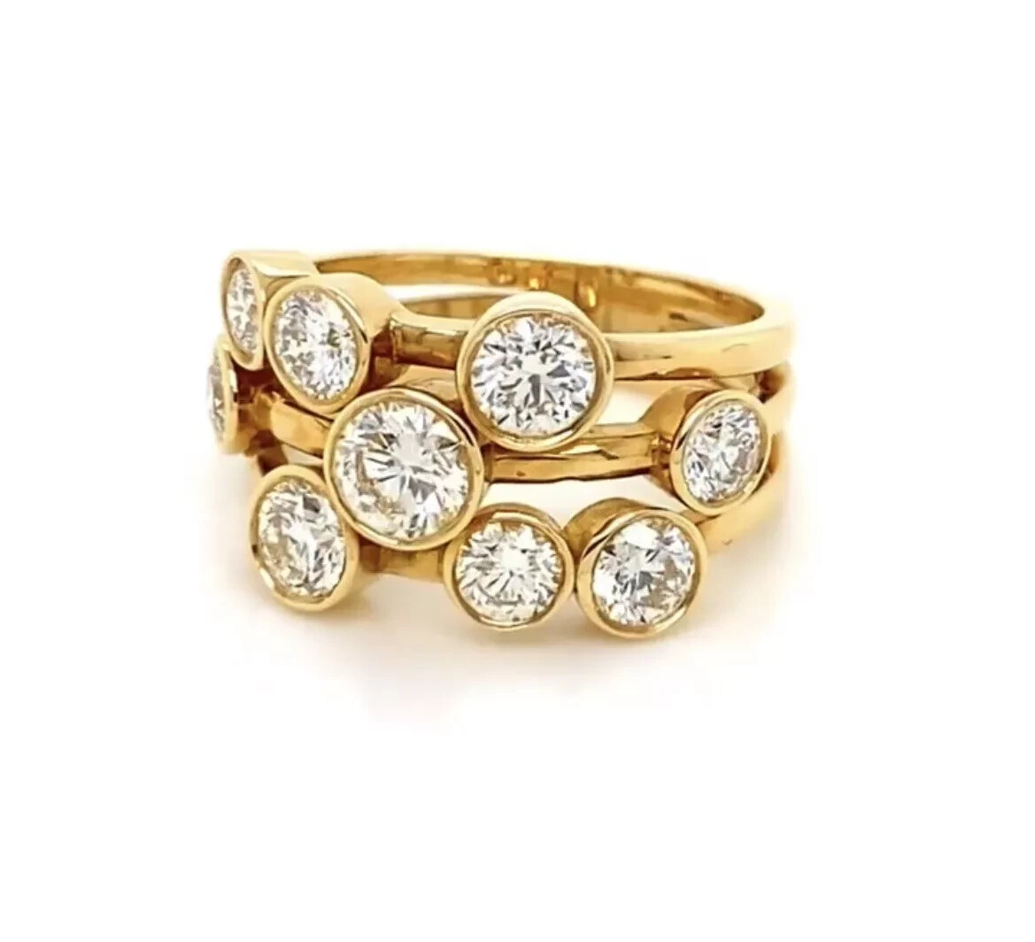 14k Yellow Gold Plated 2CT Round Lab Diamond Wedding Ring