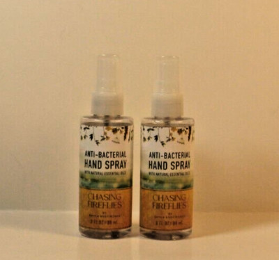 Bath & Body Works Chasing Fireflies Anti Bacterial Sanitizer Hand Spray LOT OF 2